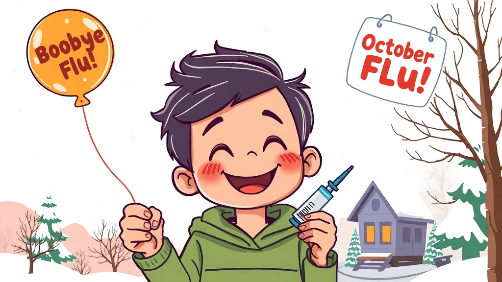 독감 예방 접종, 잊지 마세요! (cartoon 스타일)