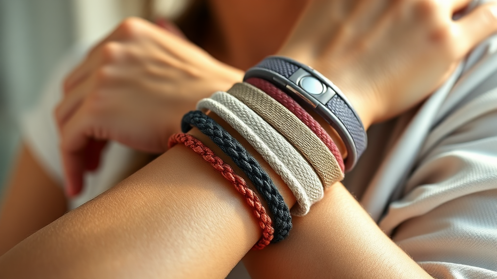 다양한 여성 손목 밴드 종류 (realistic 스타일)