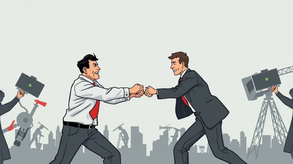 노사 입장 차이 (illustration 스타일)