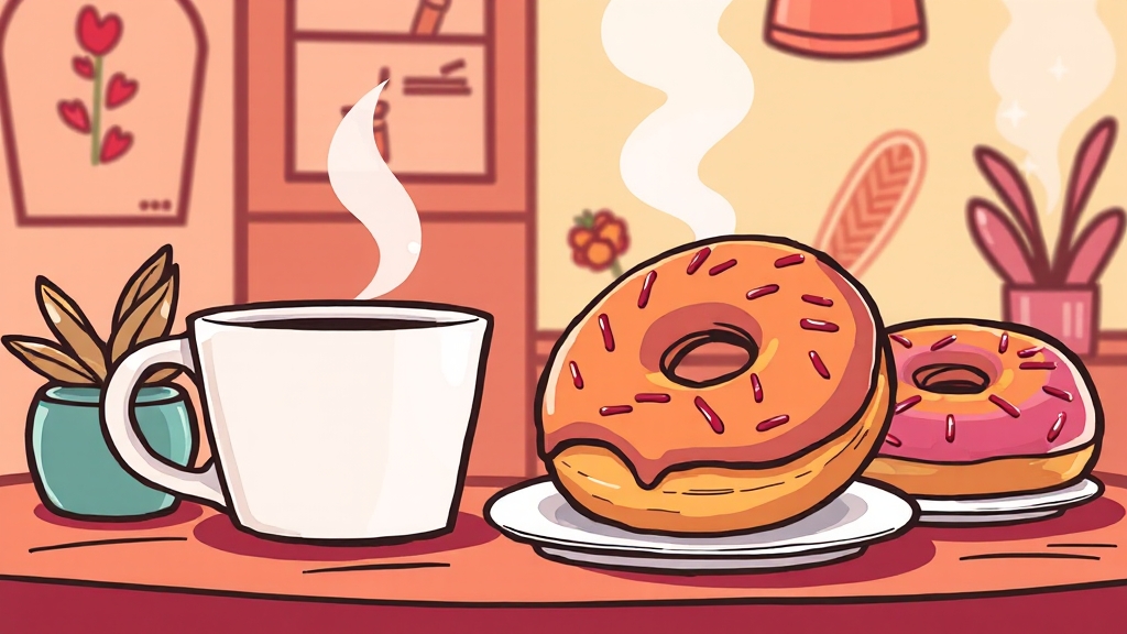 던킨 약과 도넛 솔직 후기 (cartoon 스타일)