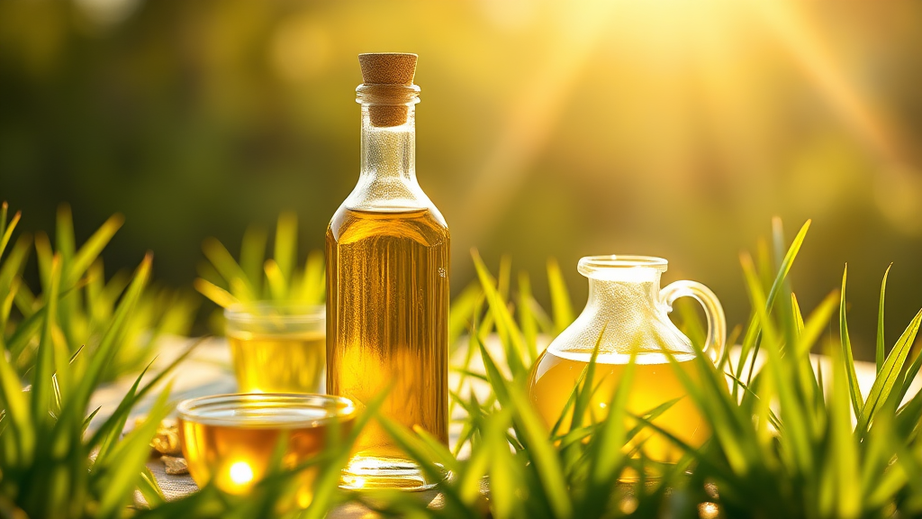 오일 & 식초 섭취 시 주의사항 (realistic 스타일)