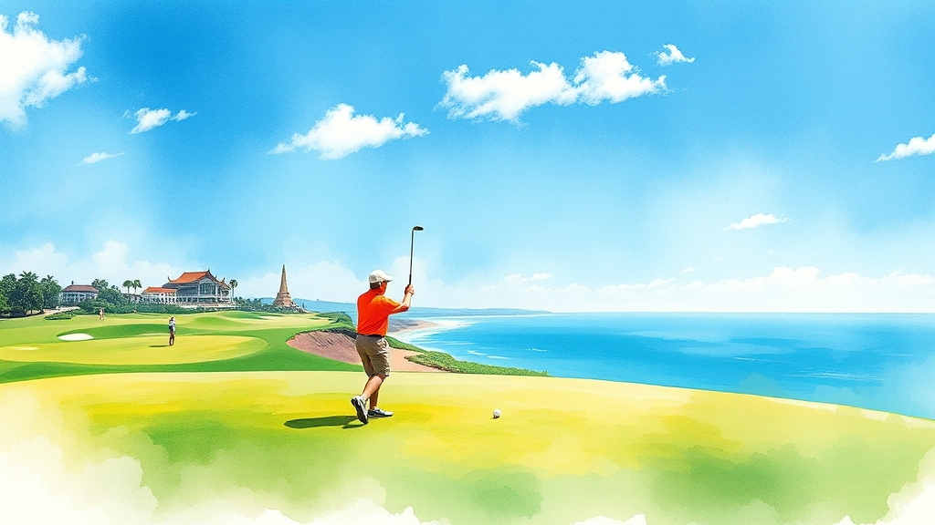 다낭 추천 골프장 (watercolor 스타일)