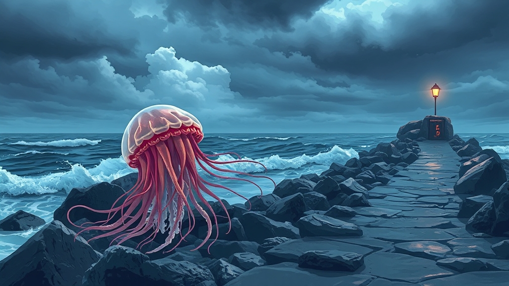 해파리 종류별 특징 및 위험도 (illustration 스타일)