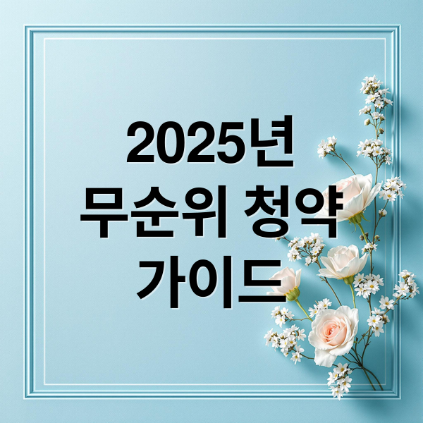 2025년
무순위 청약
가이드 (미분양 아파트 무순위 청약)