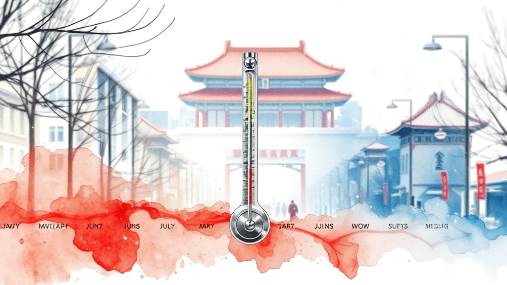 베이징 월별 평균 기온 & 강수량 (watercolor 스타일)