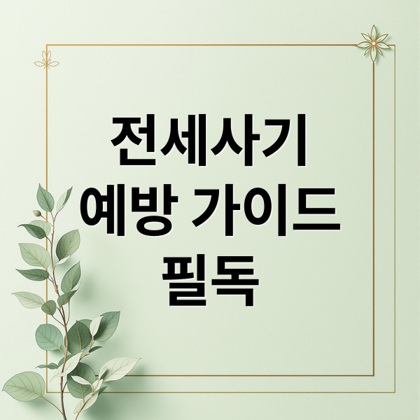 전세사기
예방 가이드
필독 (전세 사기 피하는 방법)