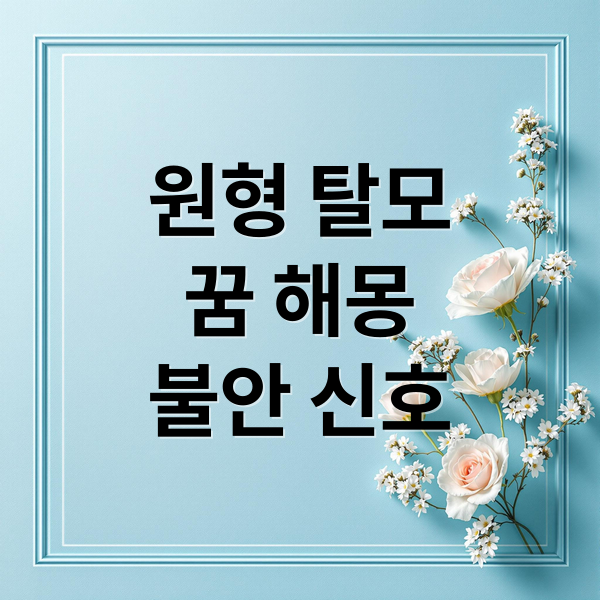 원형 탈모
꿈 해몽
불안 신호 (원형 탈모 꿈 해몽)