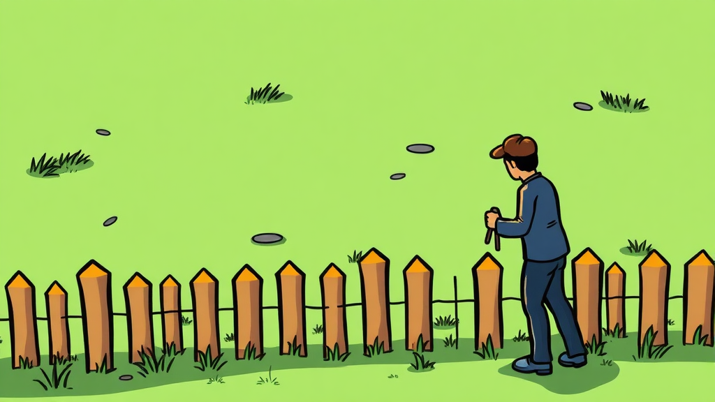 담장 설치 오류 발생 시, 법적 대응 및 철거 가능성 확인 (cartoon 스타일)