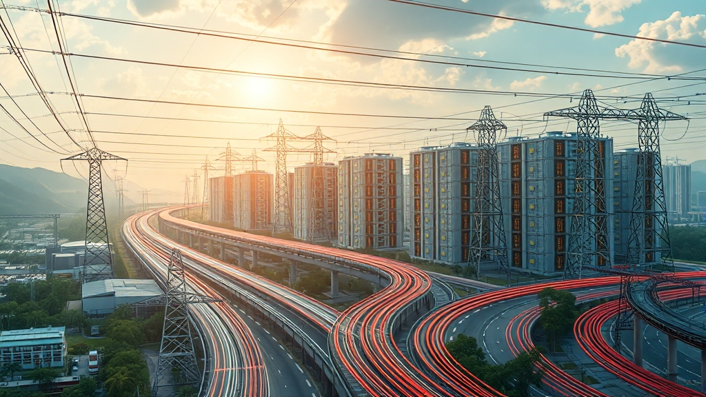 주가 상승 배경: AI 전력 수요 증가 (realistic 스타일)