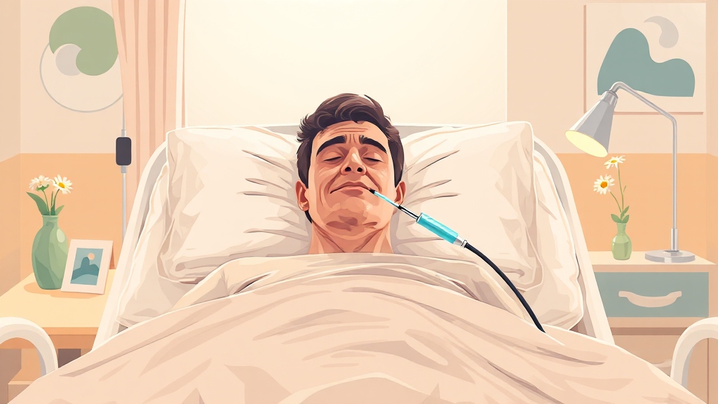 지속적인 속쓰림, 전문가 상담 필요 (illustration 스타일)