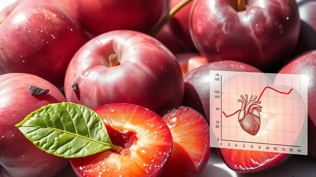 매실 속 영양 성분 분석 (realistic 스타일)