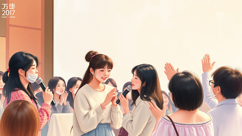 무대인사를 빛낸 성우들 (watercolor 스타일)