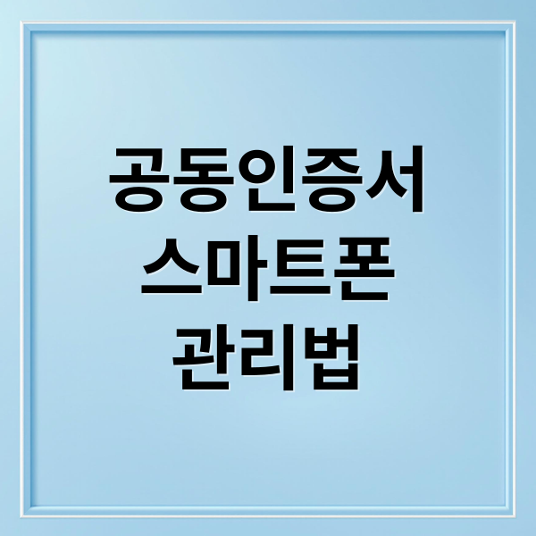 공동인증서
스마트폰
관리법 (공동인증서 발급 방법 꿀팁)