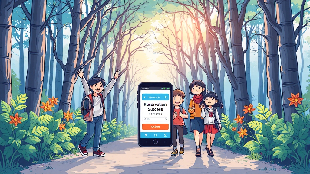 화담숲 예약, 이렇게 하세요! (cartoon 스타일)