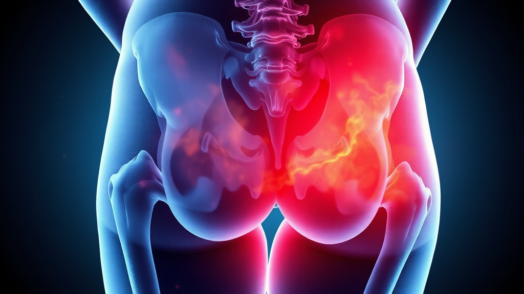 허리 통증과 헷갈리기 쉬운 고관절 문제, 감별법 (watercolor 스타일)