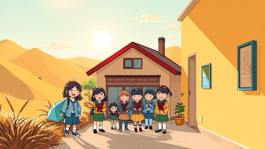 교육비 및 주거 지원 프로그램 (cartoon 스타일)