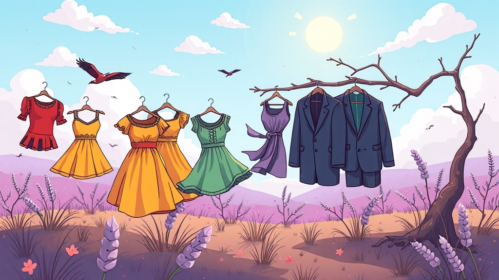옷 색깔, 상태, 종류별 꿈 풀이 (cartoon 스타일)