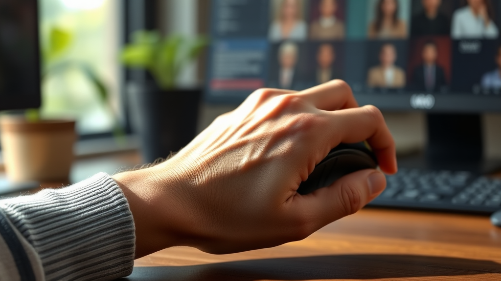 마우스 손목 터널 증후군: 원인부터 예방, 통증 완화까지 완벽 가이드 5 버티컬 마우스: 손목 부담을 줄이는 대안 (realistic 스타일)