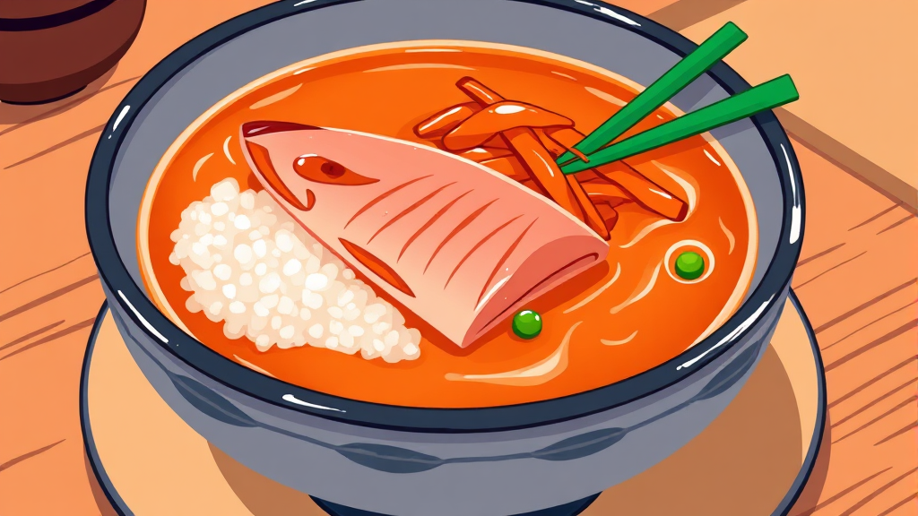 추어탕과 찰떡궁합 반찬 조합 (illustration 스타일)