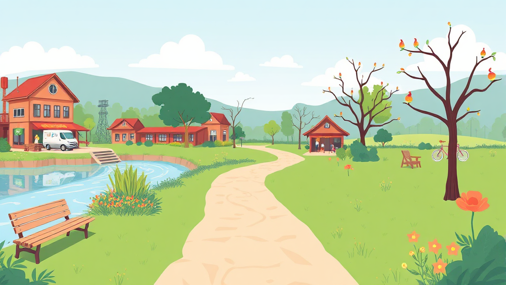 창포원에서 즐기는 특별한 체험과 편의 시설 (illustration 스타일)