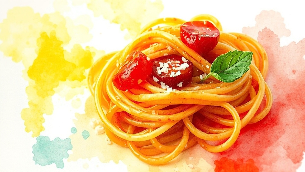 핵파스타 도전 후기 (watercolor 스타일)