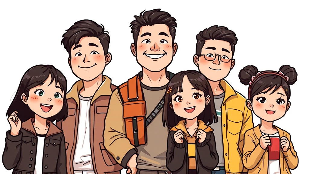 영화 리플레이 출연진 (cartoon 스타일)