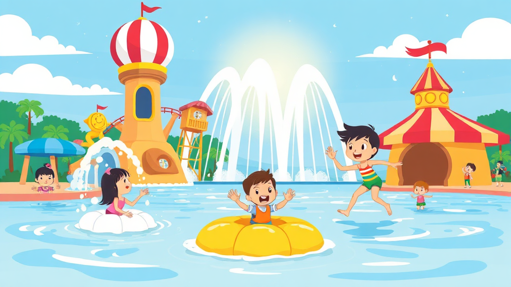 부대시설 이용 만족도 (cartoon 스타일)