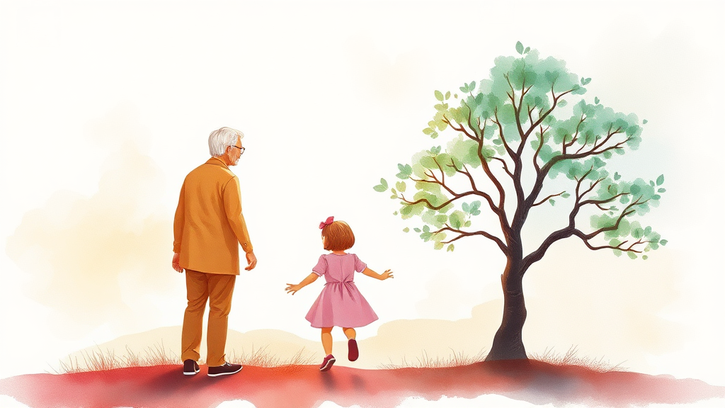 현명한 증여 계획으로 손주의 꿈을 지원하세요 (watercolor 스타일)