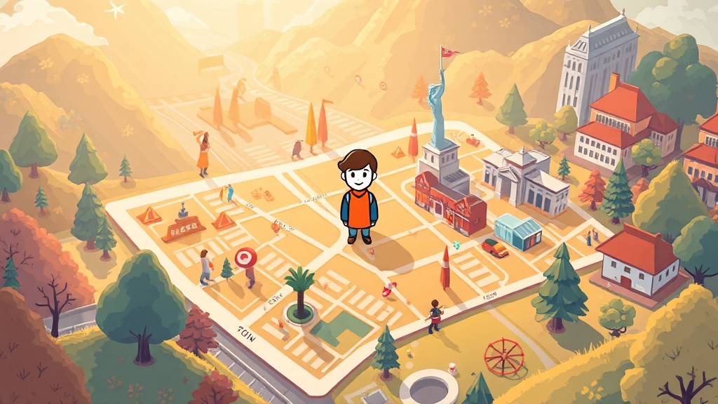 내 주변 가맹점 찾는 방법 (cartoon 스타일)