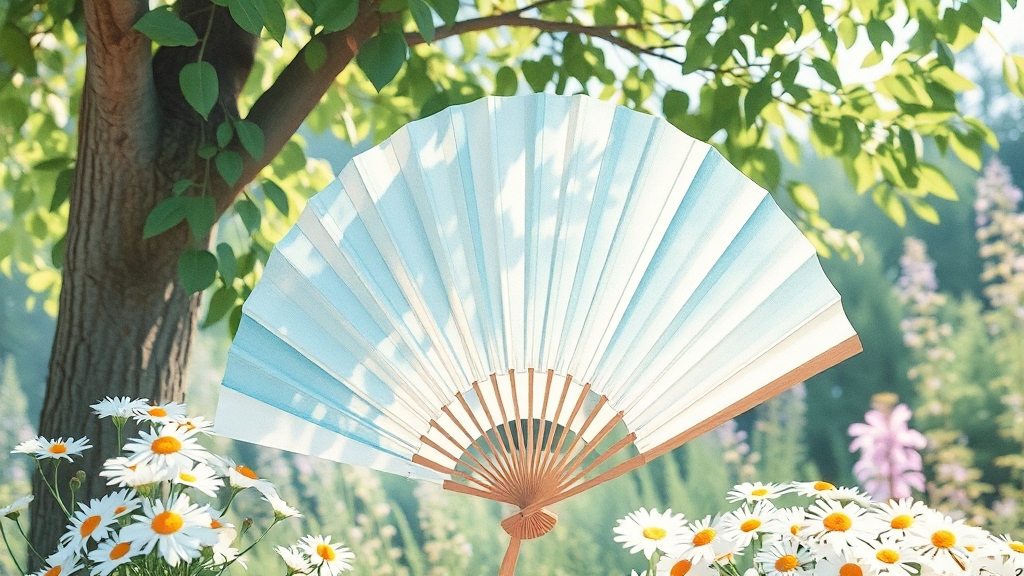 휴대성과 편리함 UP! 접이식 선풍기 (watercolor 스타일)