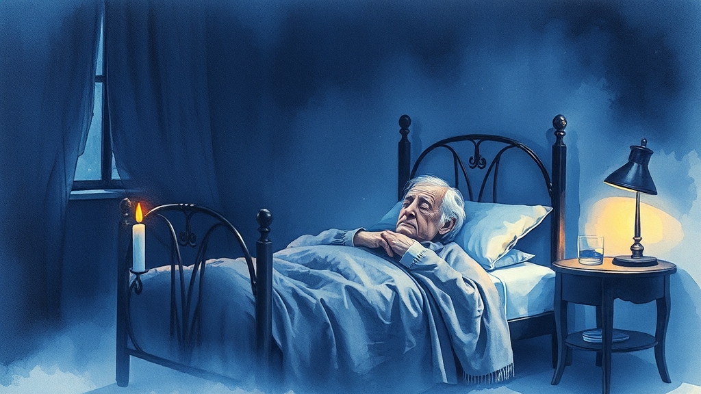 불면증, 원인은 무엇일까요? (watercolor 스타일)