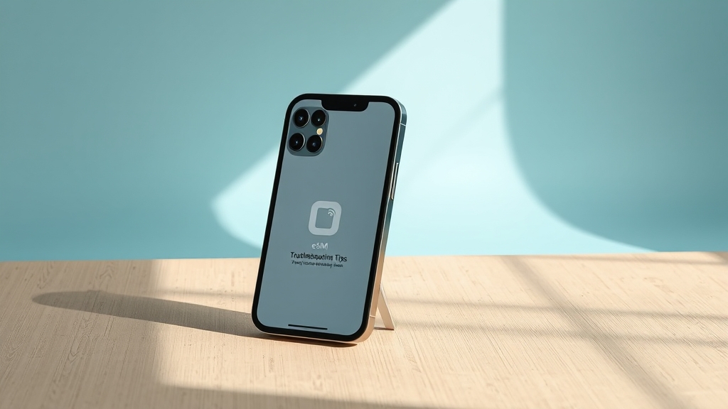 eSIM 사용 시 주의사항 및 문제 해결 (realistic 스타일)