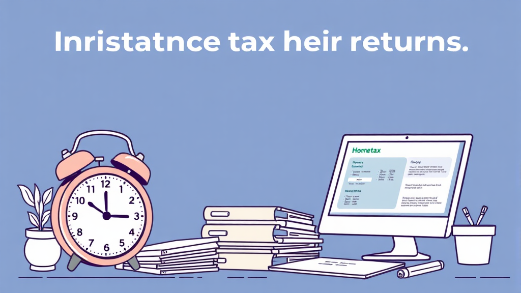 상속세 신고 절차 및 유의사항 (illustration 스타일)