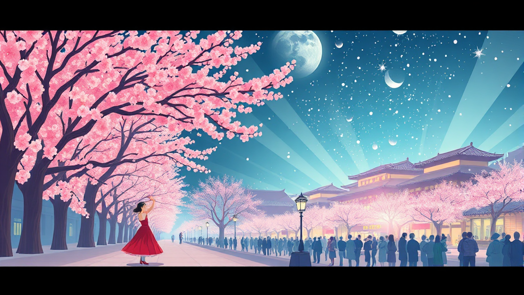 다채로운 즐길 거리: 낮과 밤의 매력 (illustration 스타일)