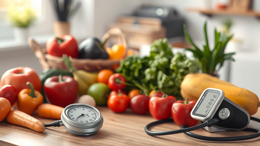 혈압 낮추는 식단 가이드 (realistic 스타일)
