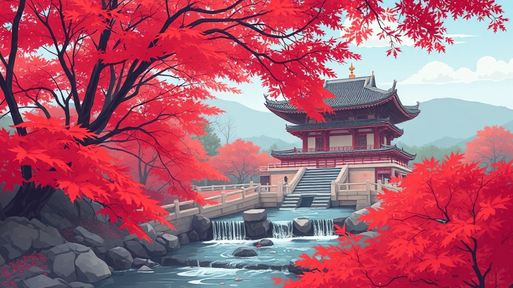 내원사의 주요 볼거리 (illustration 스타일)