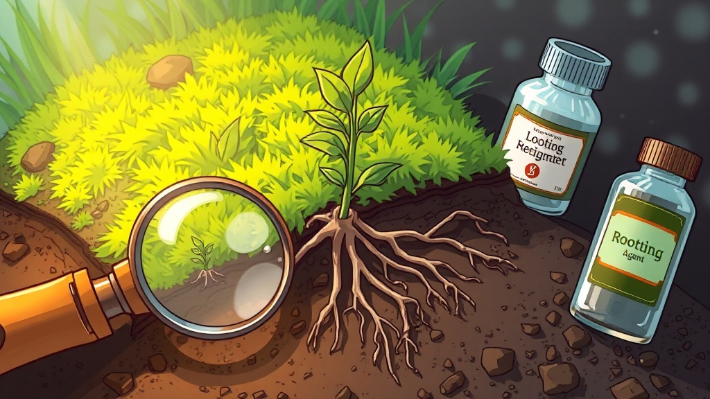 삽목 뿌리 활착 호르몬 사용법 (cartoon 스타일)