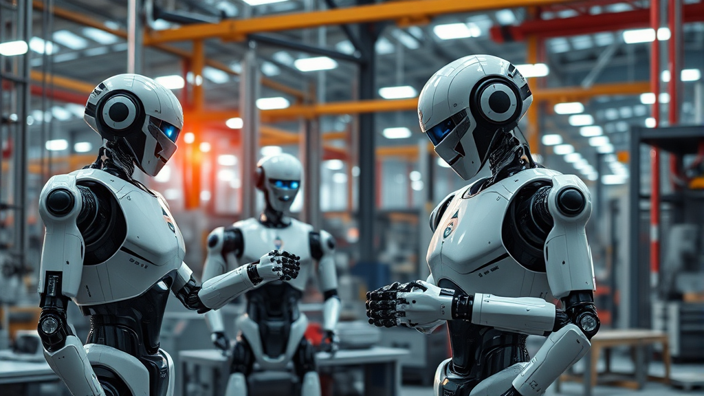 미래 제조 산업을 선도할 혁신 로봇 기술 동향 (realistic 스타일)