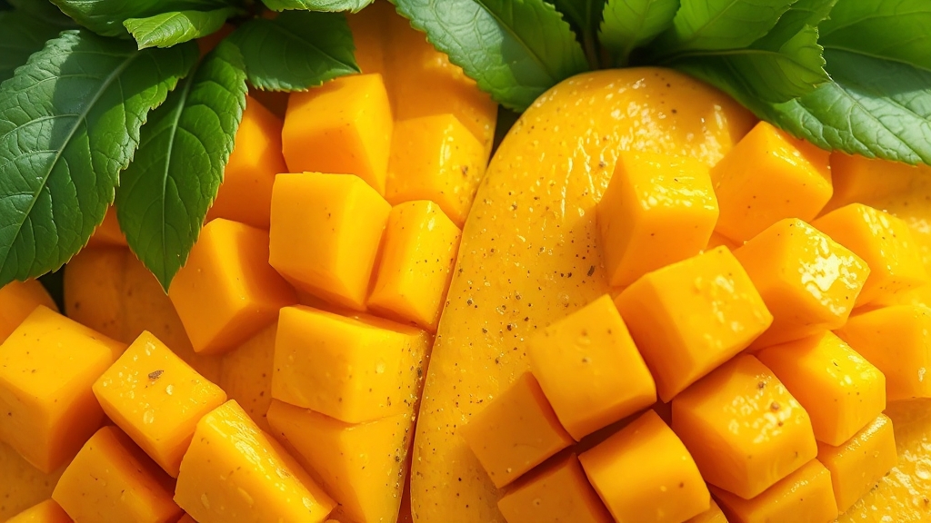 망고의 영양과 건강 효과 (realistic 스타일)