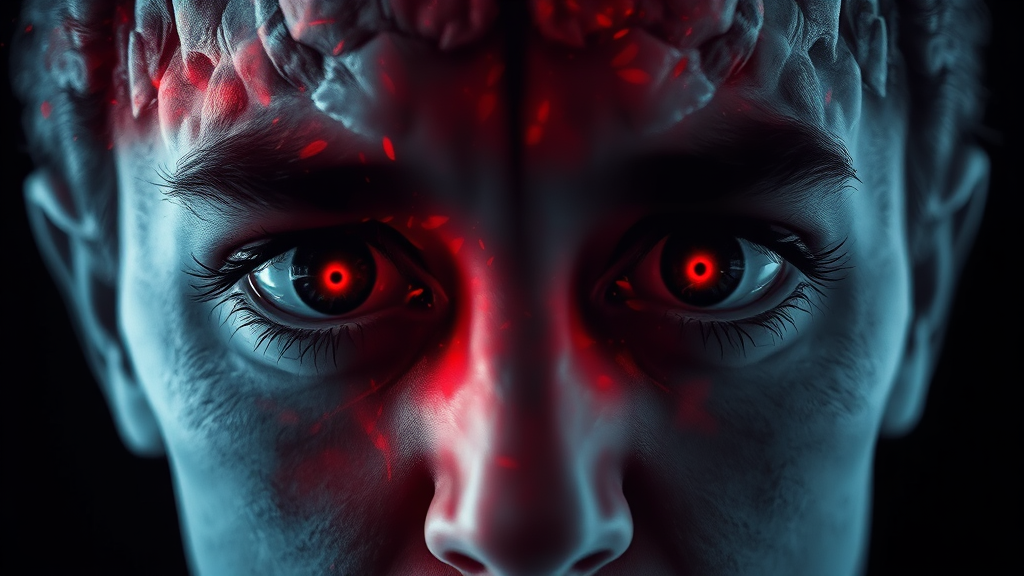 뇌경색과 시력 상실의 연관성 (watercolor 스타일)