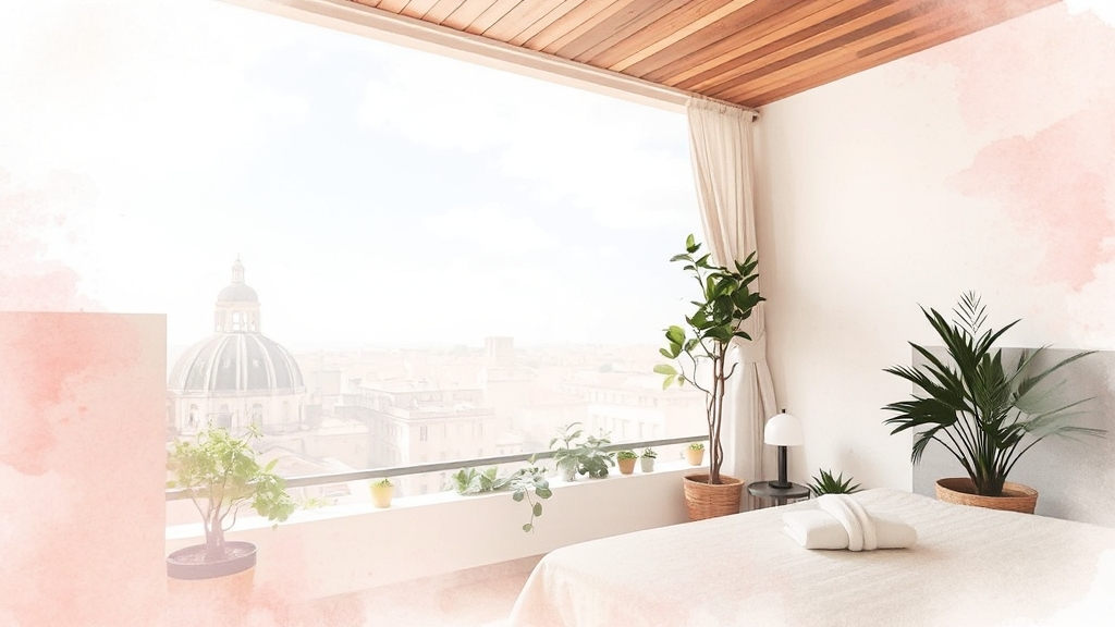 로마 인기 호텔: 객실 & 부대시설 정보 (watercolor 스타일)