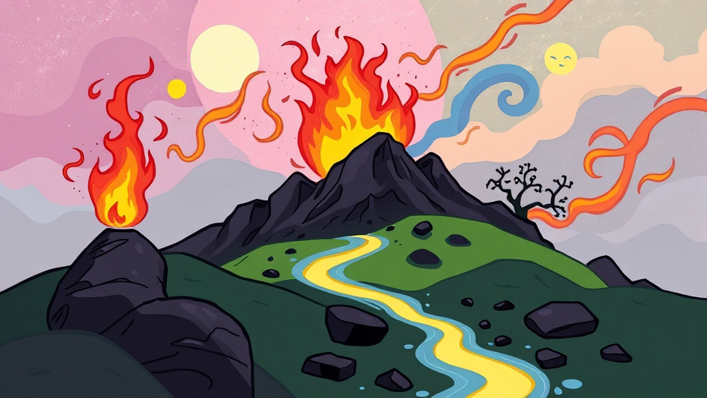 원소별 궁합 (불, 흙, 공기, 물) (cartoon 스타일)