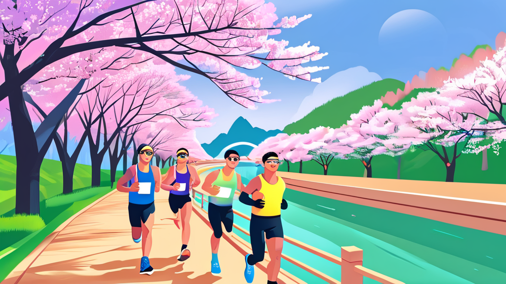 안양천 벚꽃 마라톤, 왜 특별할까요? (illustration 스타일)