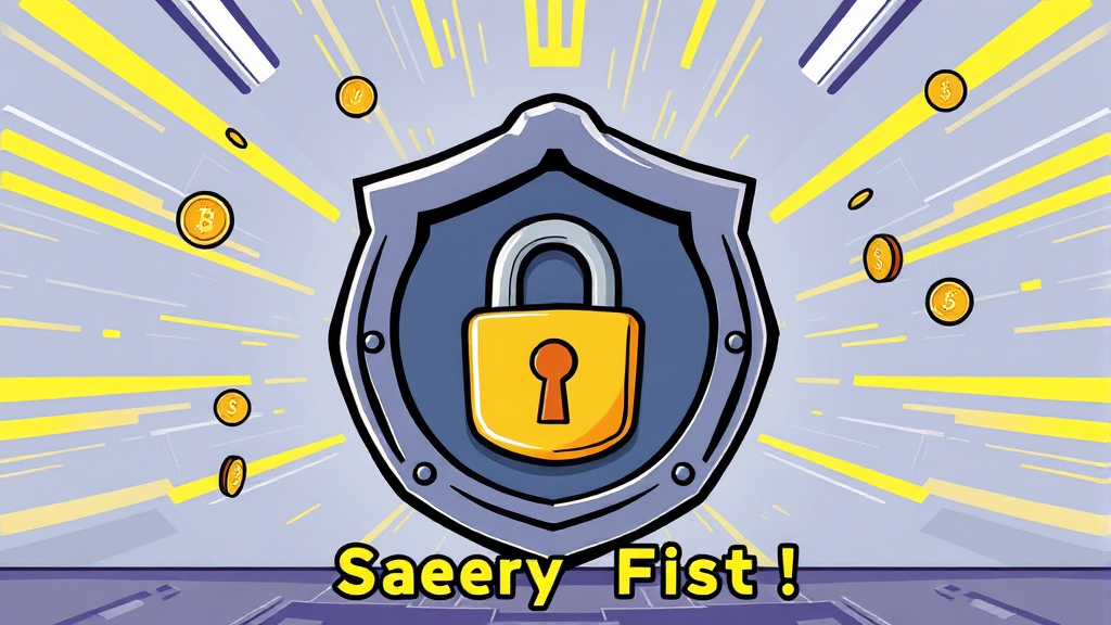 철통 보안 설정 및 안전 거래 노하우 (cartoon 스타일)