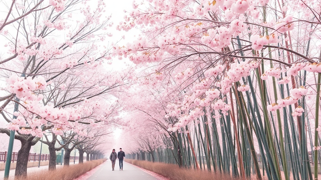 청계천 매화거리, 산책 코스와 주변 정보 (watercolor 스타일)