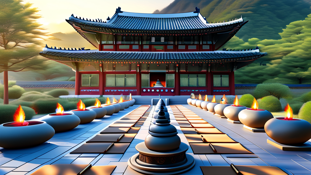 템플스테이 후기 및 추천 사찰 (realistic 스타일)