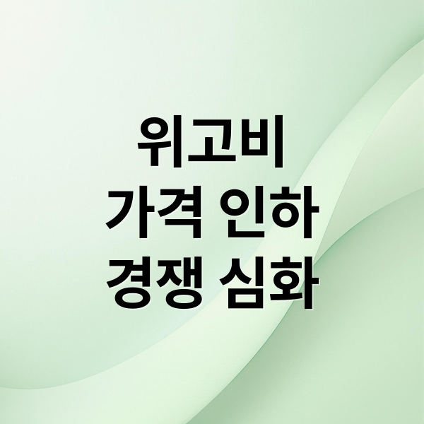 위고비
가격 인하
경쟁 심화 (위고비 가격 40% 인하)