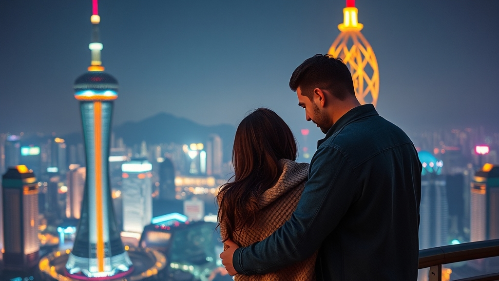 야경 데이트 코스: 잊지 못할 추억 만들기 (realistic 스타일)