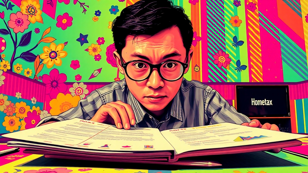 홈택스 신고, 어렵지 않아요! (popart 스타일)