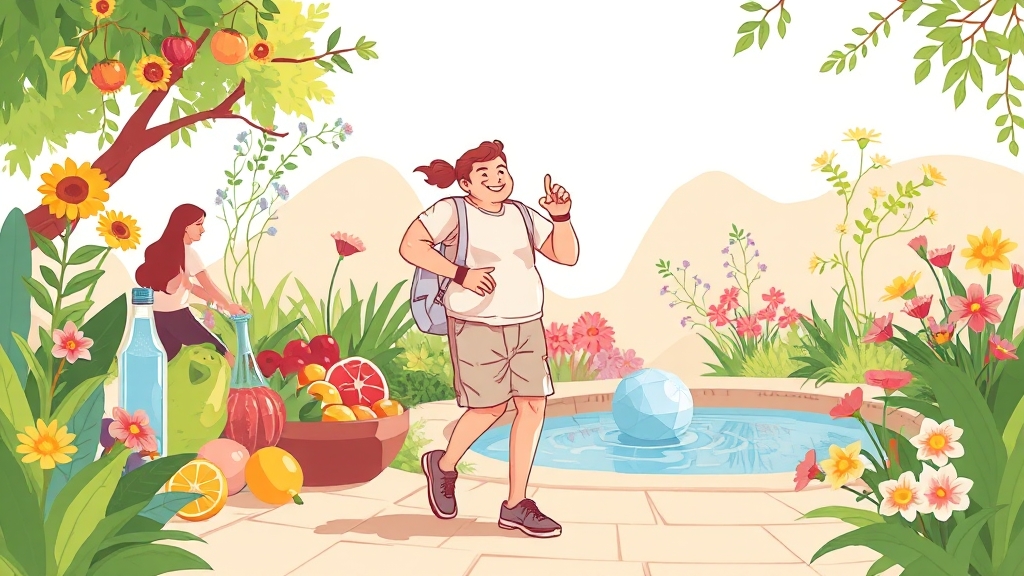 통풍 관리: 생활 습관 (cartoon 스타일)
